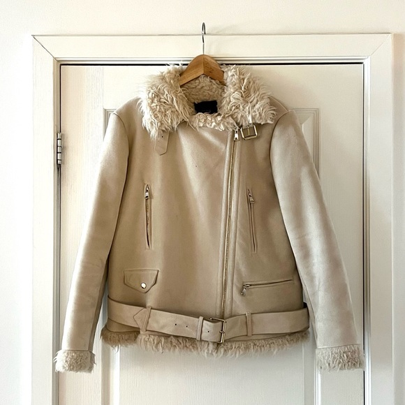 Cream Shearling Jacket - Picture 4 of 5